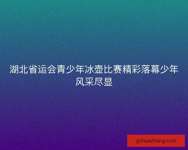 湖北省运会青少年冰壶比赛精彩落幕少年风采尽显