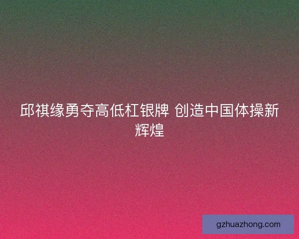 邱祺缘勇夺高低杠银牌 创造中国体操新辉煌