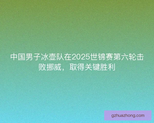 中国男子冰壶队在2025世锦赛第六轮击败挪威，取得关键胜利